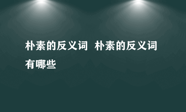 朴素的反义词  朴素的反义词有哪些