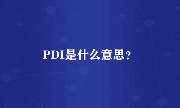 PDI是什么意思？