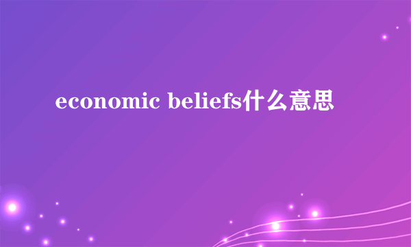 economic beliefs什么意思