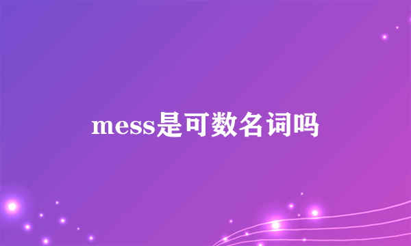 mess是可数名词吗