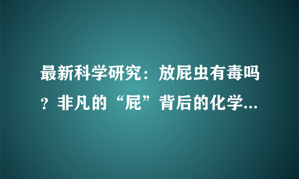 最新科学研究：放屁虫有毒吗？非凡的“屁”背后的化学机理是什么？