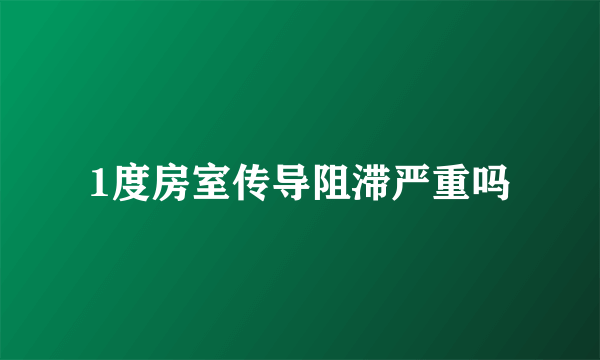 1度房室传导阻滞严重吗