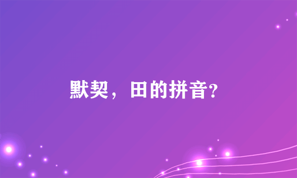 默契，田的拼音？