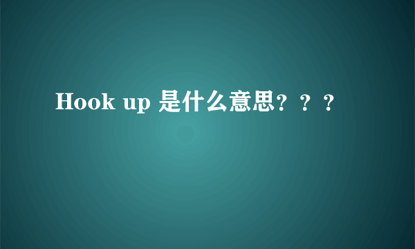 Hook up 是什么意思？？？