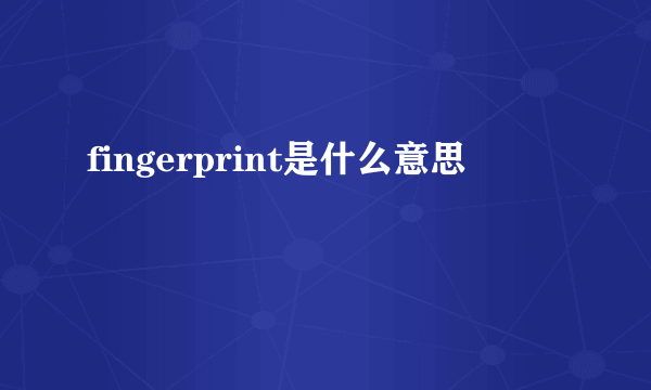 fingerprint是什么意思