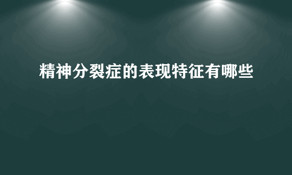 精神分裂症的表现特征有哪些