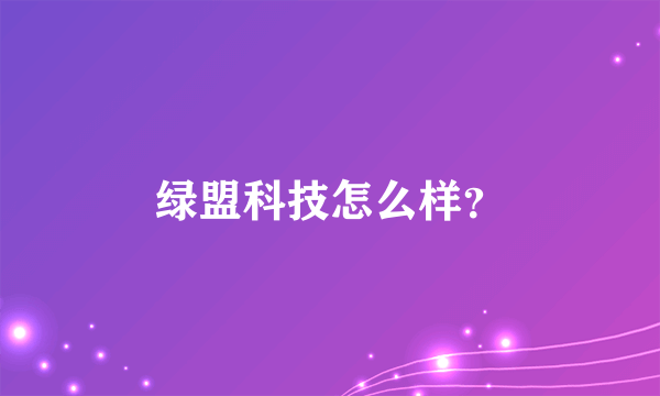 绿盟科技怎么样？