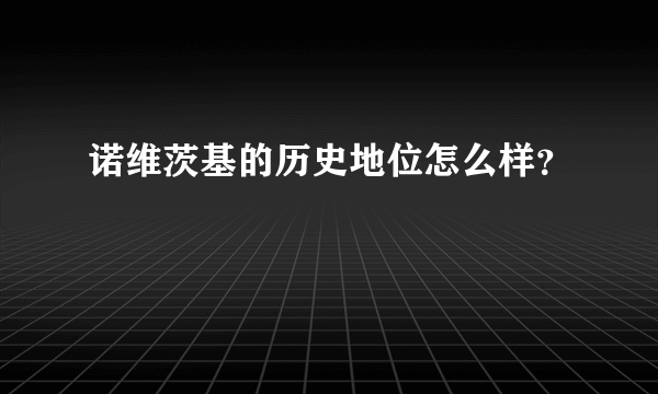 诺维茨基的历史地位怎么样？