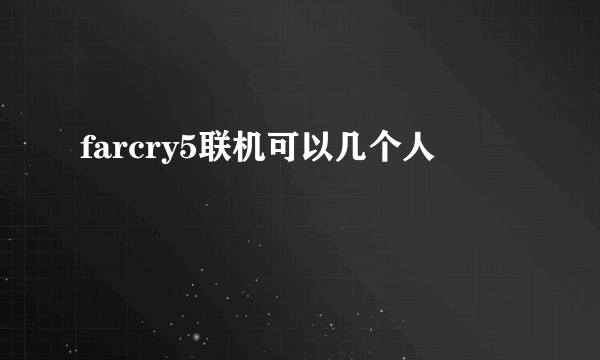 farcry5联机可以几个人