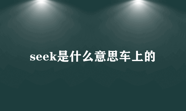 seek是什么意思车上的