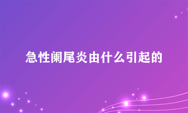 急性阑尾炎由什么引起的