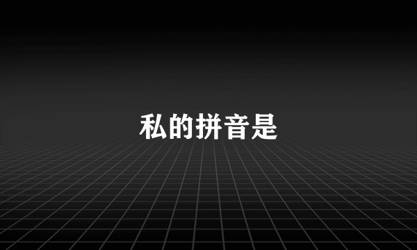 私的拼音是