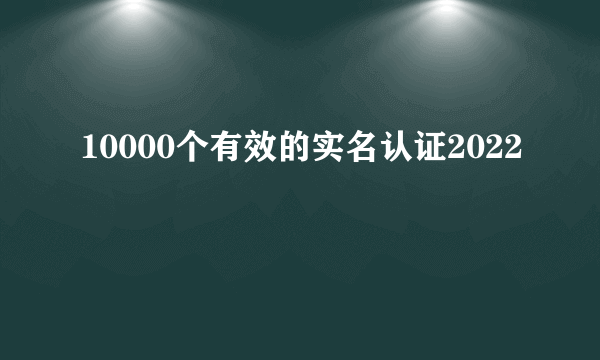 10000个有效的实名认证2022