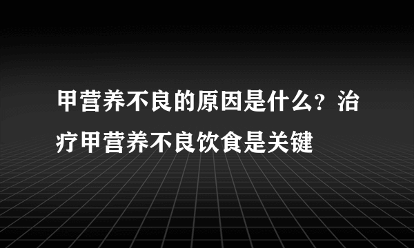 甲营养不良的原因是什么？治疗甲营养不良饮食是关键