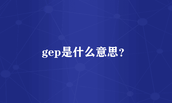 gep是什么意思？