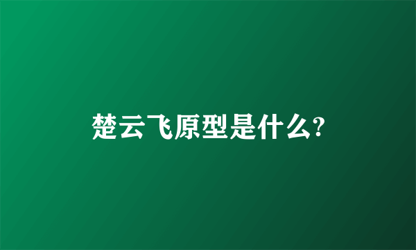 楚云飞原型是什么?