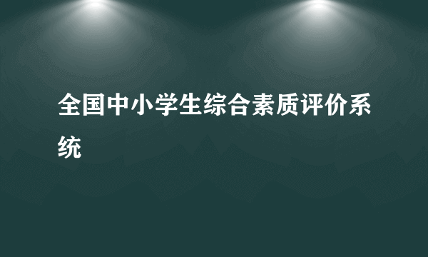 全国中小学生综合素质评价系统