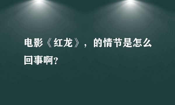 电影《红龙》，的情节是怎么回事啊？