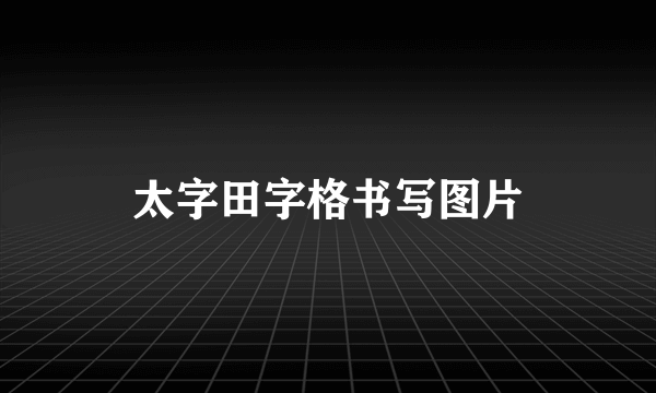 太字田字格书写图片