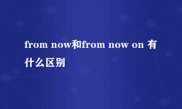 from now和from now on 有什么区别