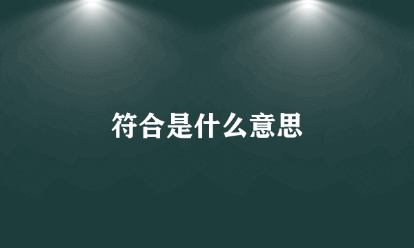 符合是什么意思