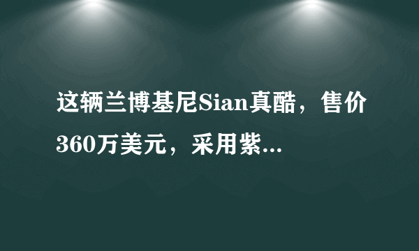 这辆兰博基尼Sian真酷，售价360万美元，采用紫色车身和绿色饰边