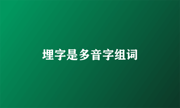 埋字是多音字组词