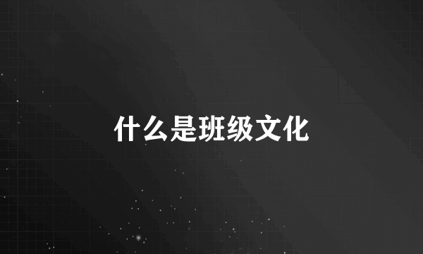 什么是班级文化