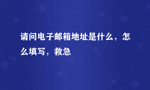 请问电子邮箱地址是什么，怎么填写，救急