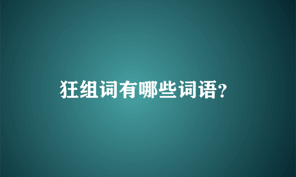 狂组词有哪些词语？