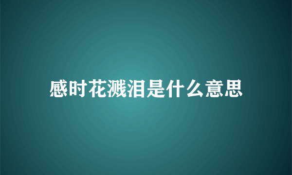 感时花溅泪是什么意思