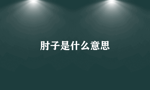 肘子是什么意思