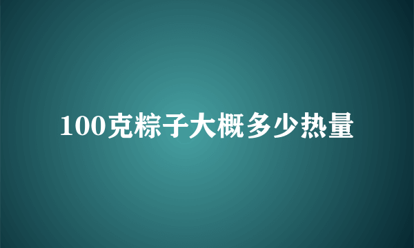 100克粽子大概多少热量