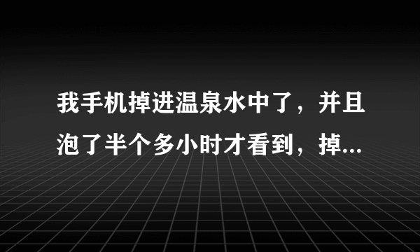 我手机掉进温泉水中了，并且泡了半个多小时才看到，掉进去时是关机了的，捞起来放了两天开机屏幕不显示。