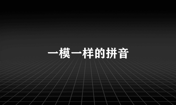 一模一样的拼音