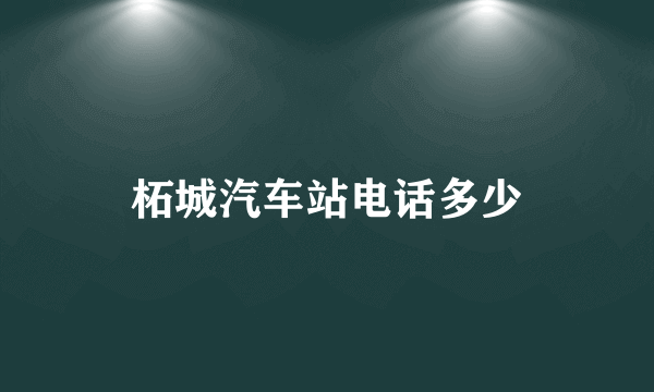 柘城汽车站电话多少