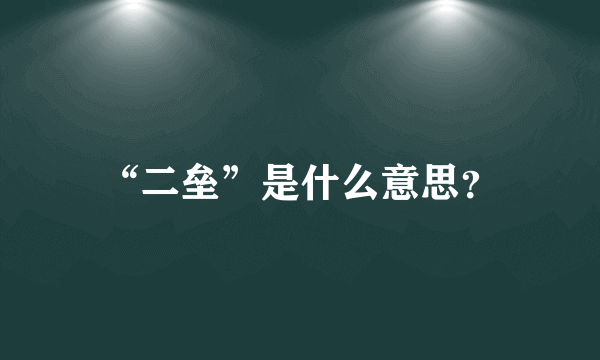 “二垒”是什么意思？