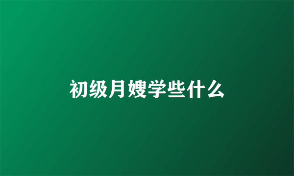 初级月嫂学些什么