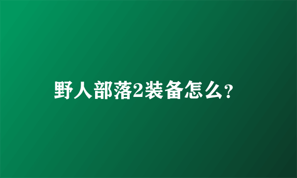 野人部落2装备怎么？