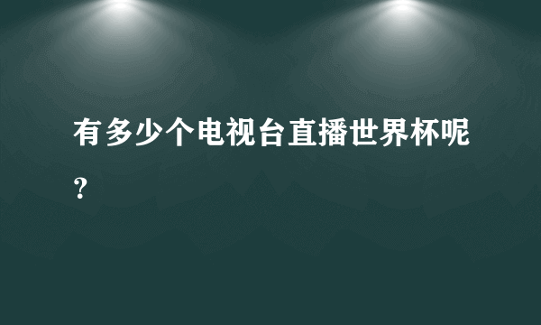 有多少个电视台直播世界杯呢？