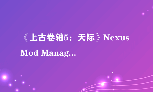 《上古卷轴5：天际》Nexus Mod Manager的一些说明