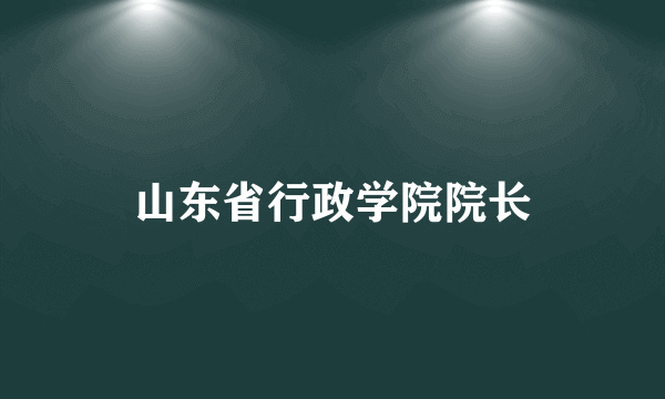 山东省行政学院院长