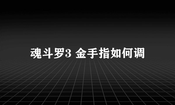 魂斗罗3 金手指如何调