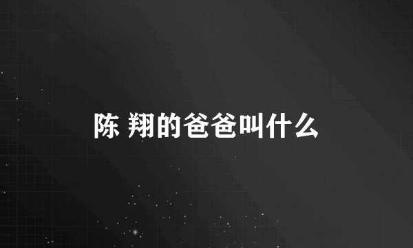 陈 翔的爸爸叫什么