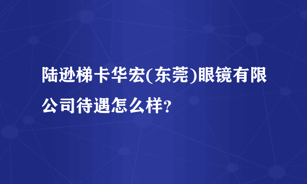 陆逊梯卡华宏(东莞)眼镜有限公司待遇怎么样？