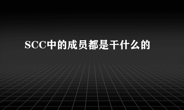 SCC中的成员都是干什么的