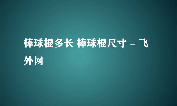 棒球棍多长 棒球棍尺寸 - 飞外网