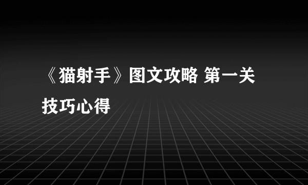 《猫射手》图文攻略 第一关技巧心得