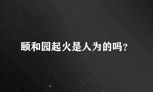 颐和园起火是人为的吗？