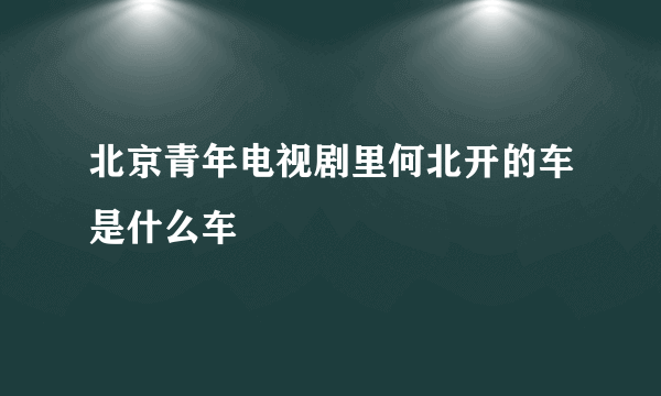 北京青年电视剧里何北开的车是什么车